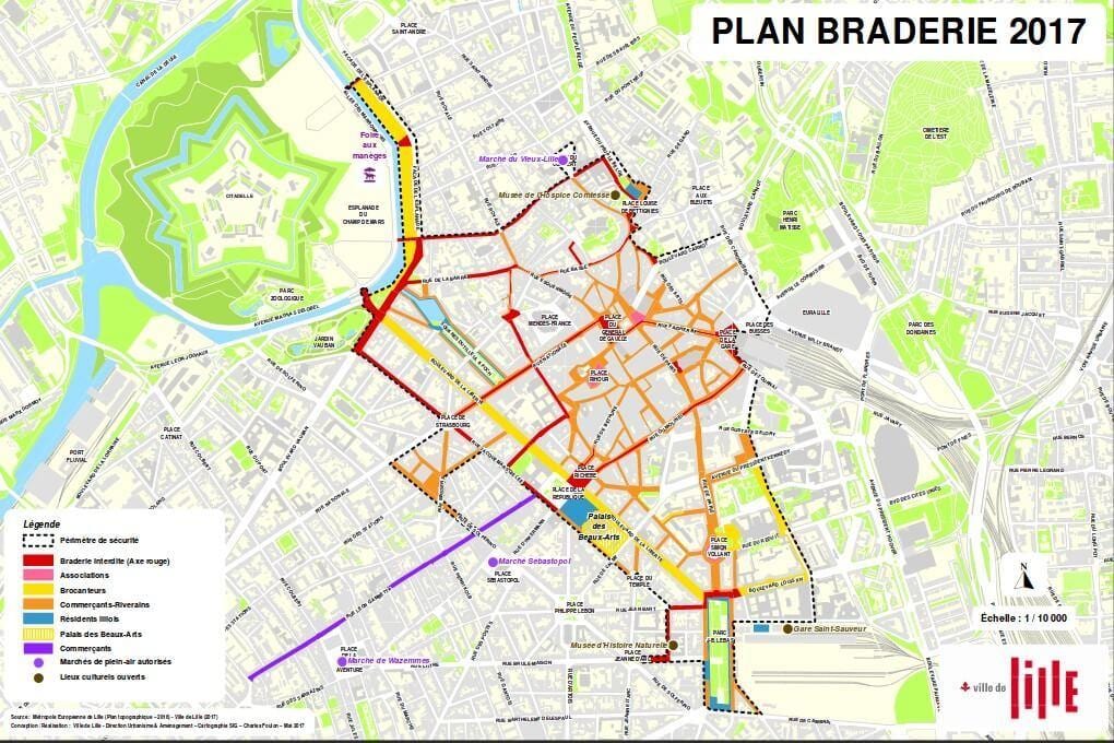 žemėlapis Lille braderie
