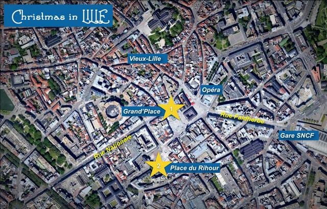 žemėlapis Lille kalėdų rinkos