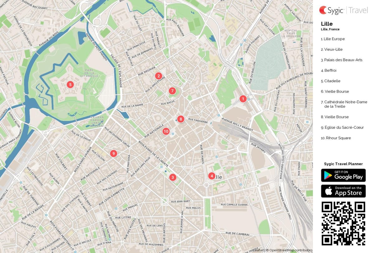 turizmo žemėlapis Lille prancūzijoje