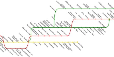 Žemėlapis Lille tramvajų